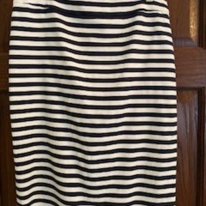J Crew Stripped Pencil Skirt